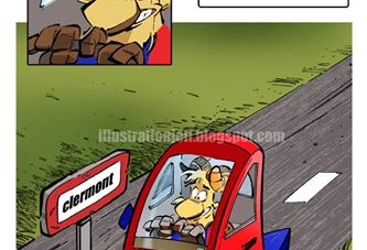 Le dessin de Jeff : Buky sur la route de Clermont